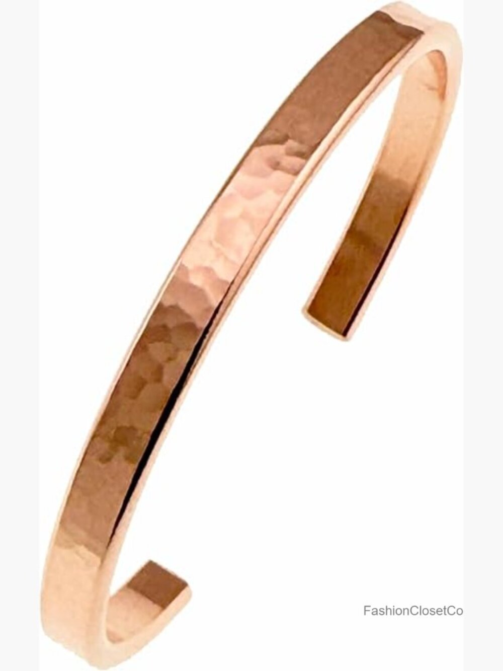 Hammered Copper Cuff Bracelet - Lightweight - Uncoated Solid Copper
